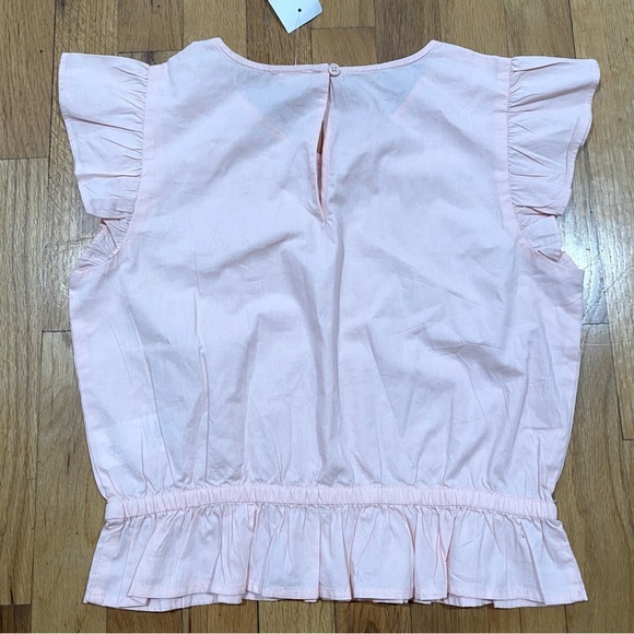 Crewcuts NWT Floral Embroidered Flutter Sleeve Top - Picture 3 of 3